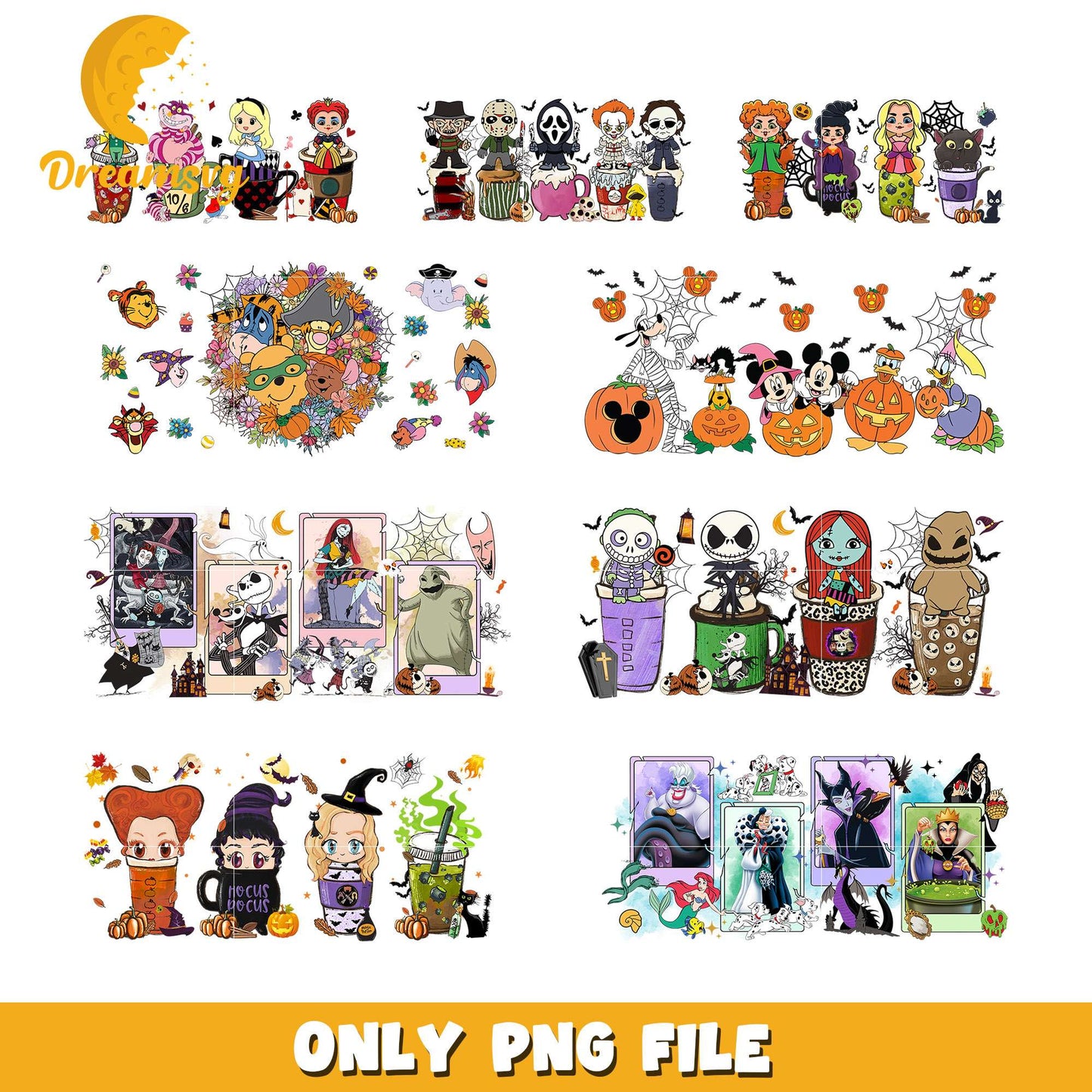 HLW080924045-Horror Characters Tarot Card Bundle 6 png