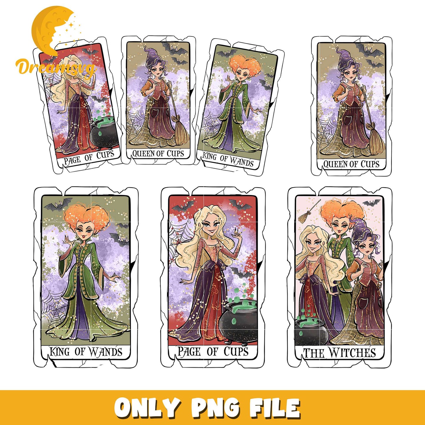 Hocus pocus tarot card bundle design png, hocus pocus png