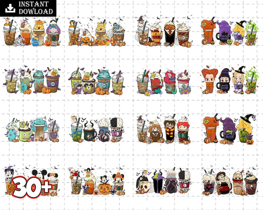 30+ Hallothanksmas Coffee PNG, Disney Christmas coffee PNG, Christmas princess cafe digital bundle, Halloween designs bundle, Digital files