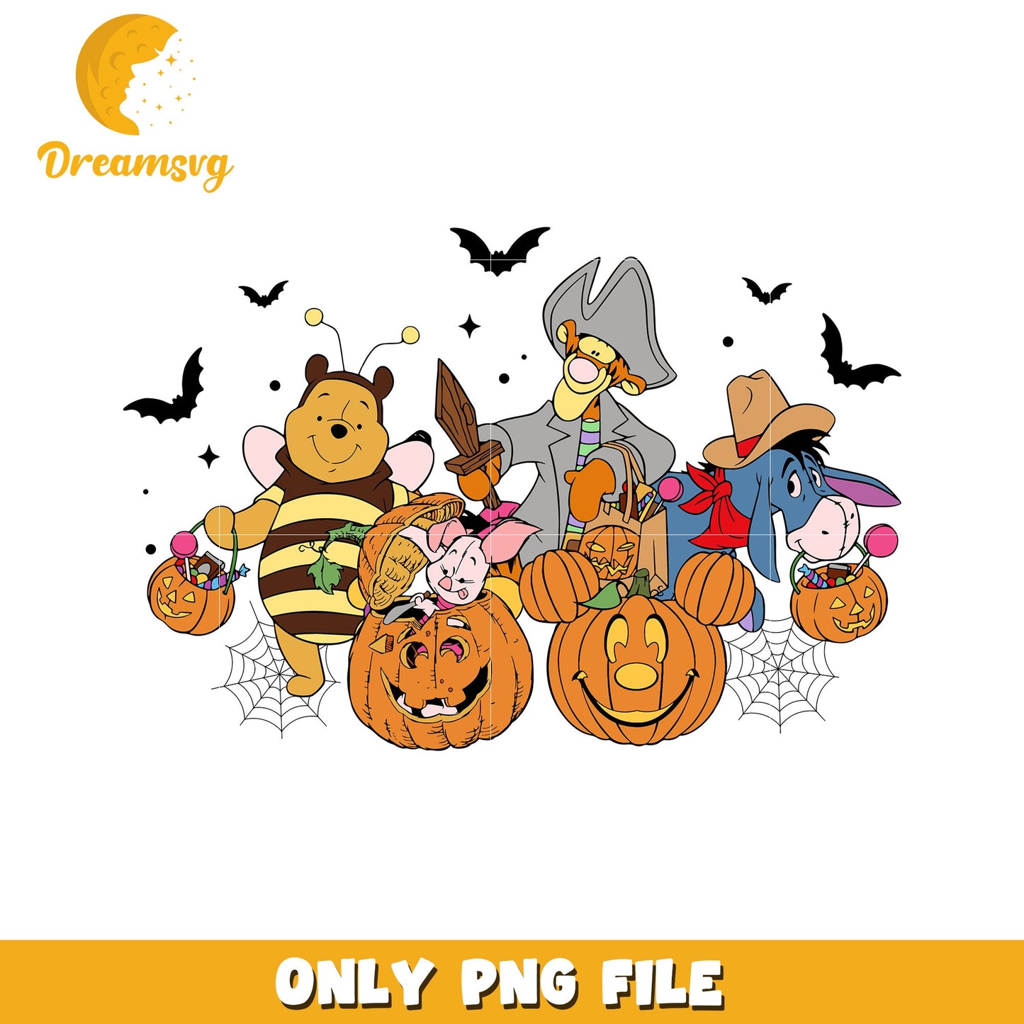 Halloween Cartoon Characters PNG File for Fun Designs