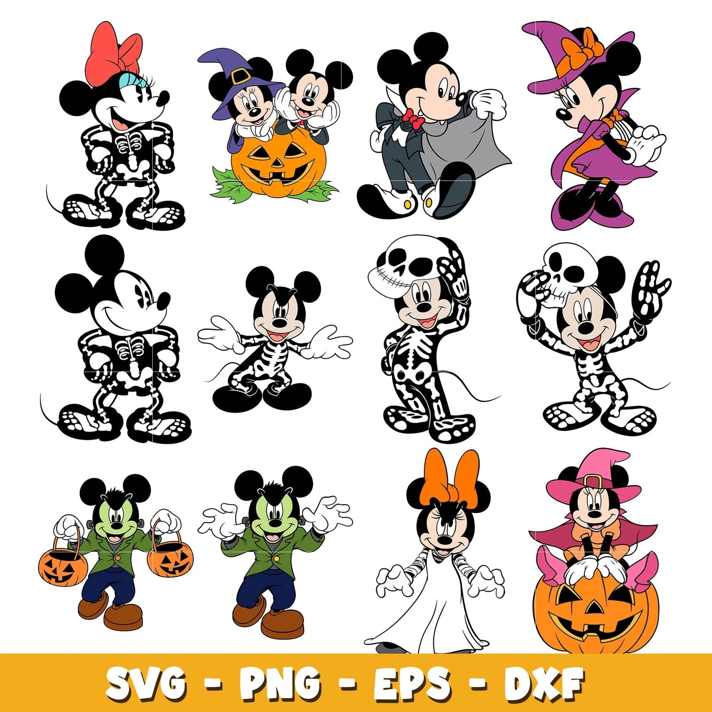 Layered Halloween Mickey Mouse bundle svg, Disney cartoon svg, Digital download