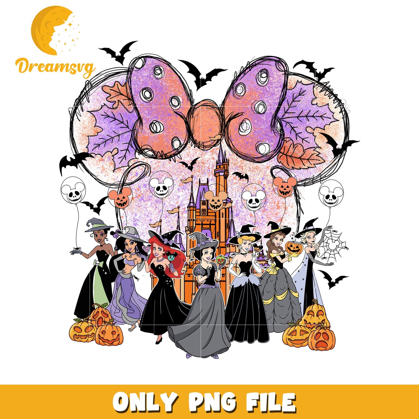 Halloween Princesses Castle PNG File for Crafting Fun
