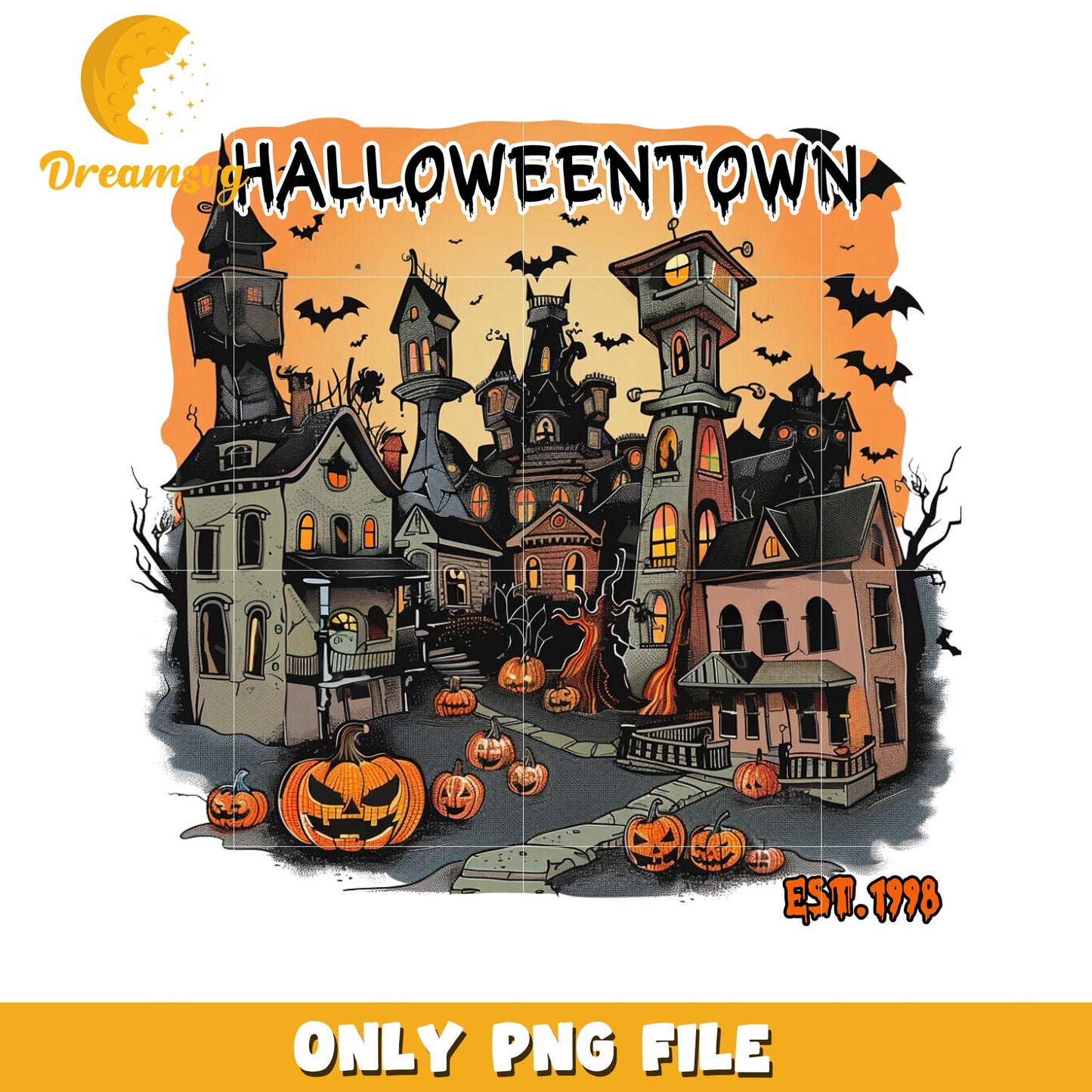 Halloween town est 1998 design png, halloween songs png, halloween drawing png