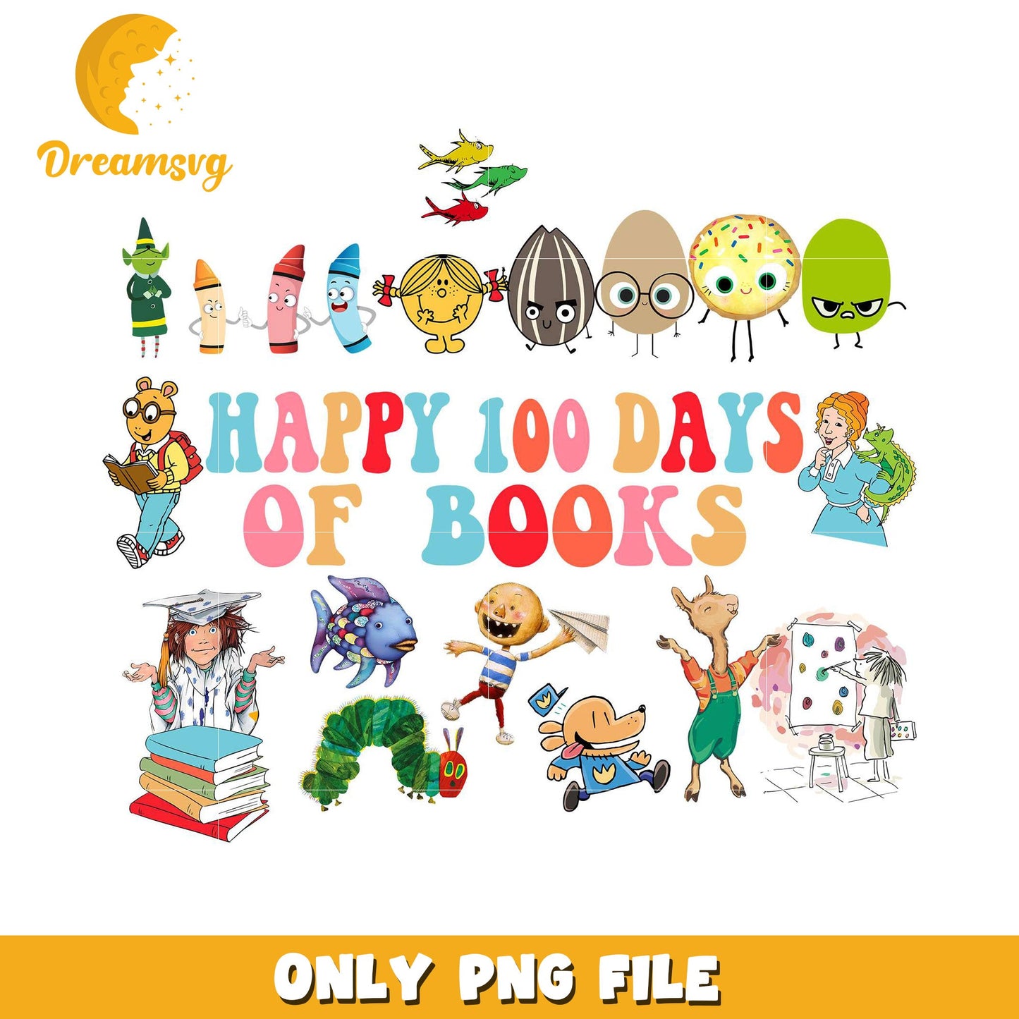 Happy 100 Days of Books PNG