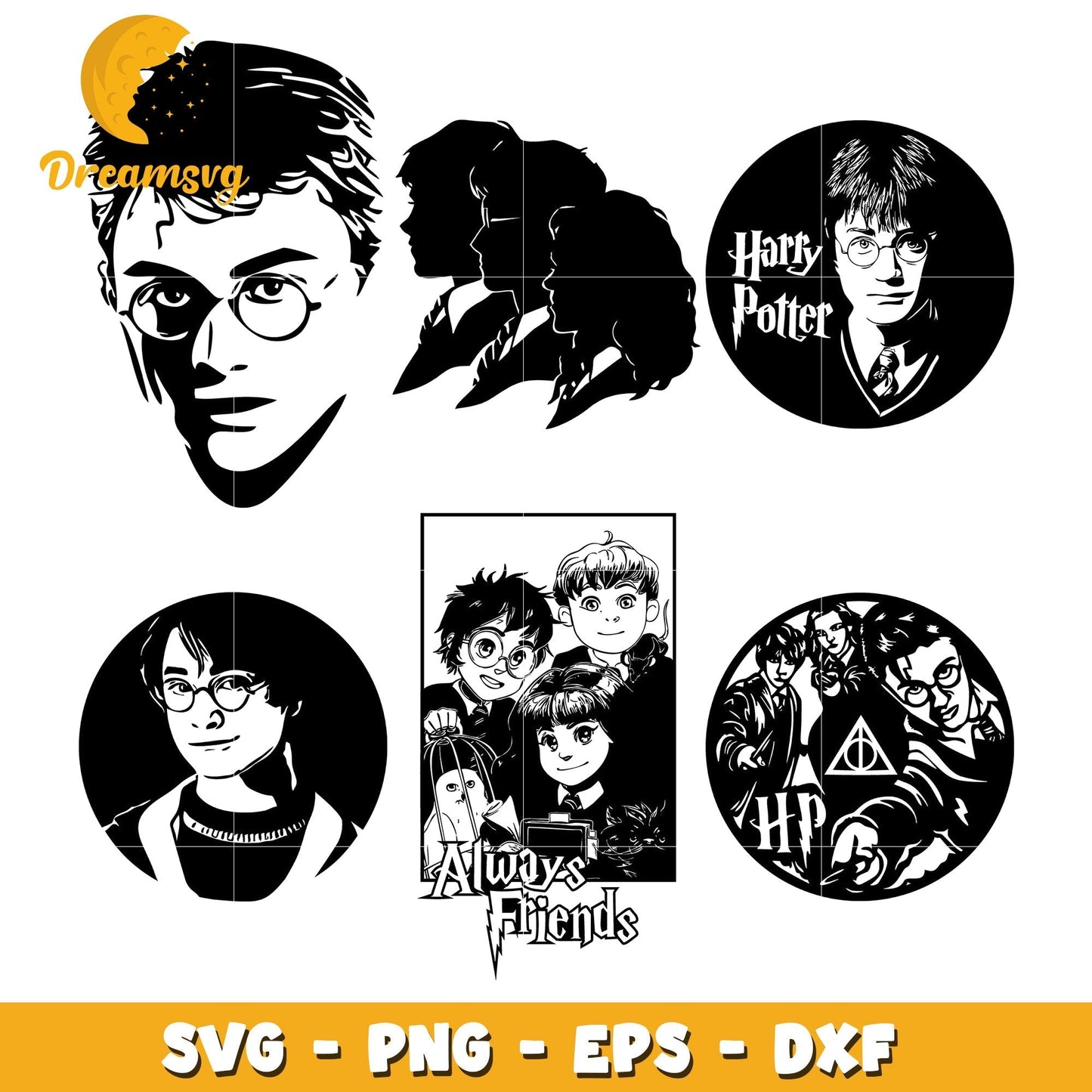 Harry Potter always friends bundle svg, Harry Potter characters svg