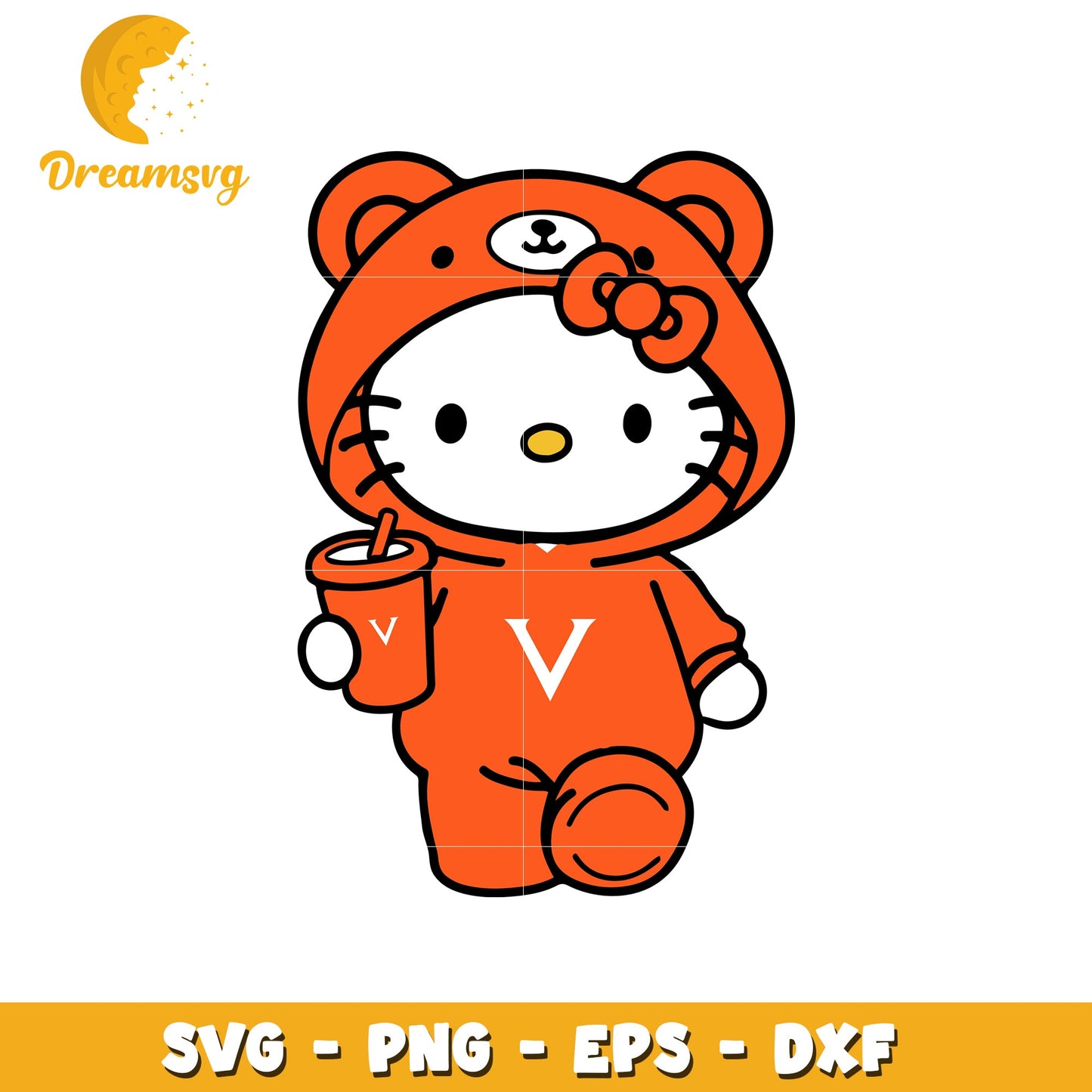 Hello Kitty Bear Costume SVG Design for Crafts