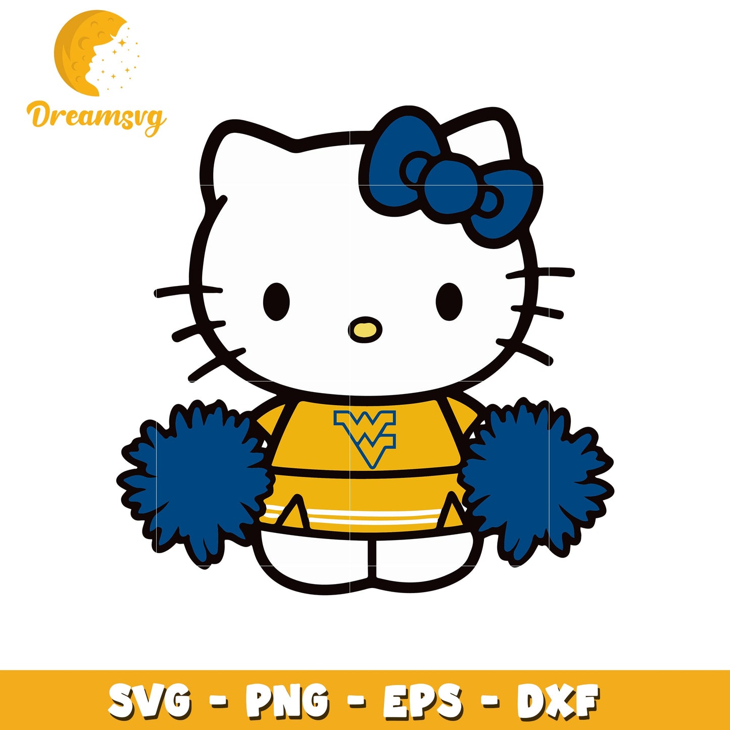 Hello Kitty Cheerleader SVG Design Cheer Spirit