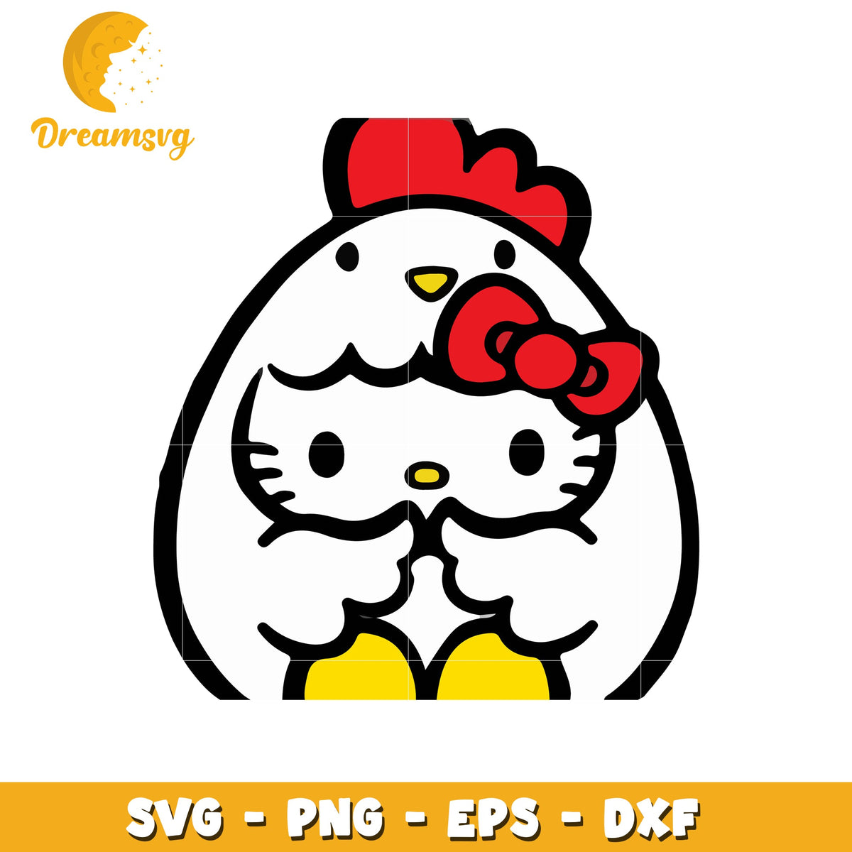 Hello Kitty Chicken SVG Cut File