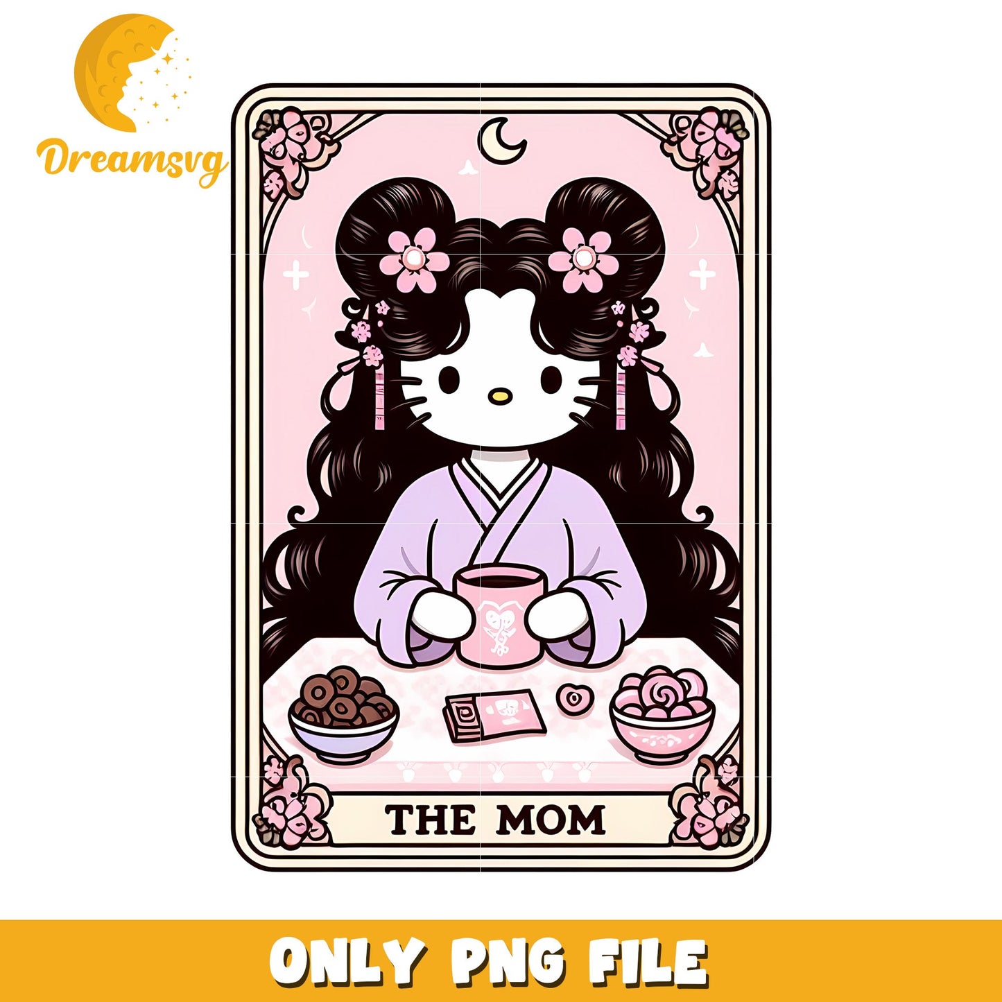 Hello Kitty Mom PNG Tarot Card