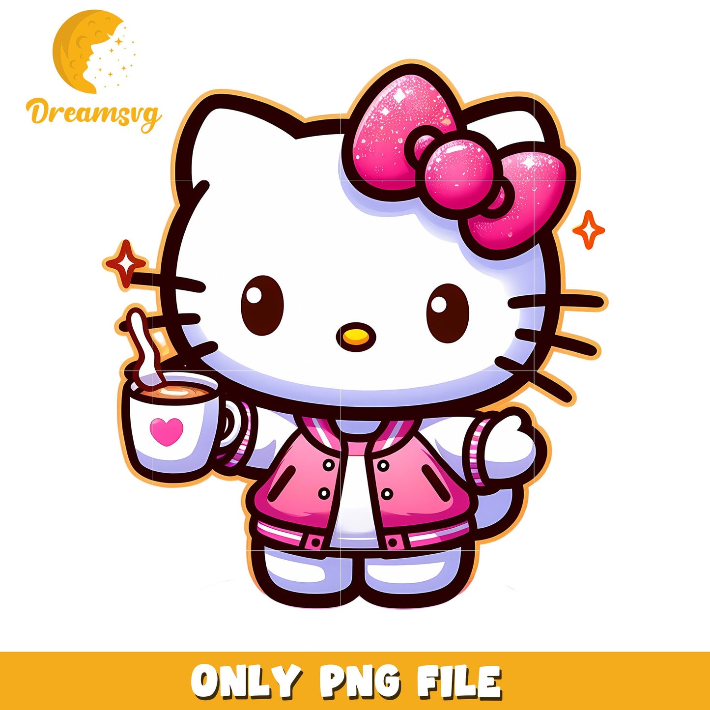 Hello Kitty PNG Cute Coffee Drink Design