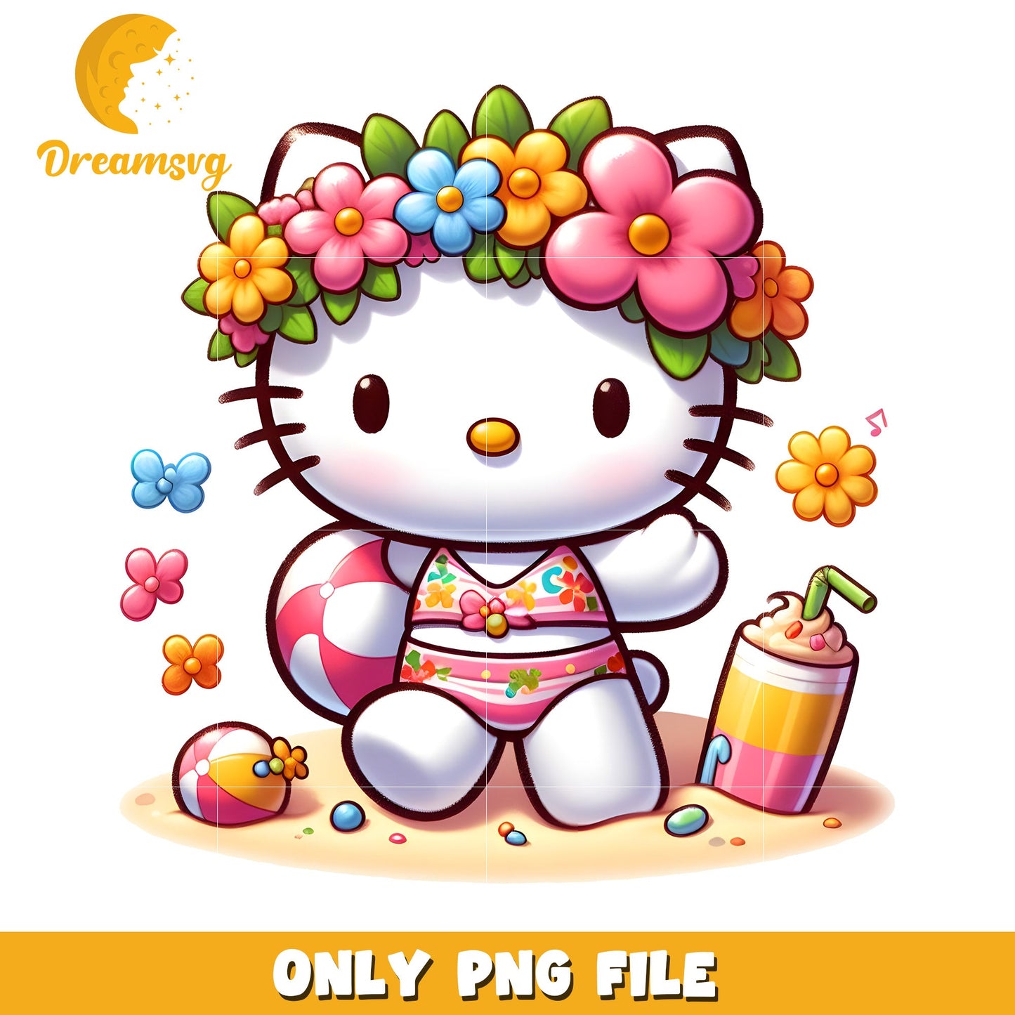 Hello Kitty Summer PNG Beach Clipart