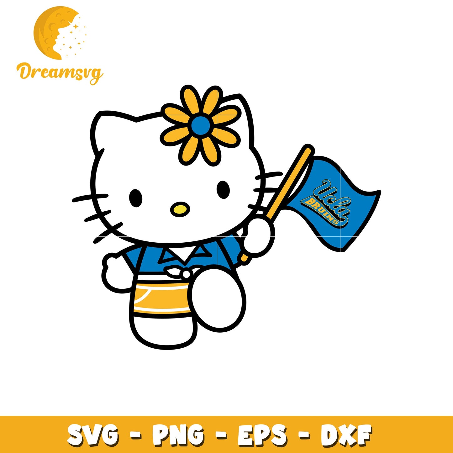 Hello Kitty UCLA Bruins SVG Design for Fans