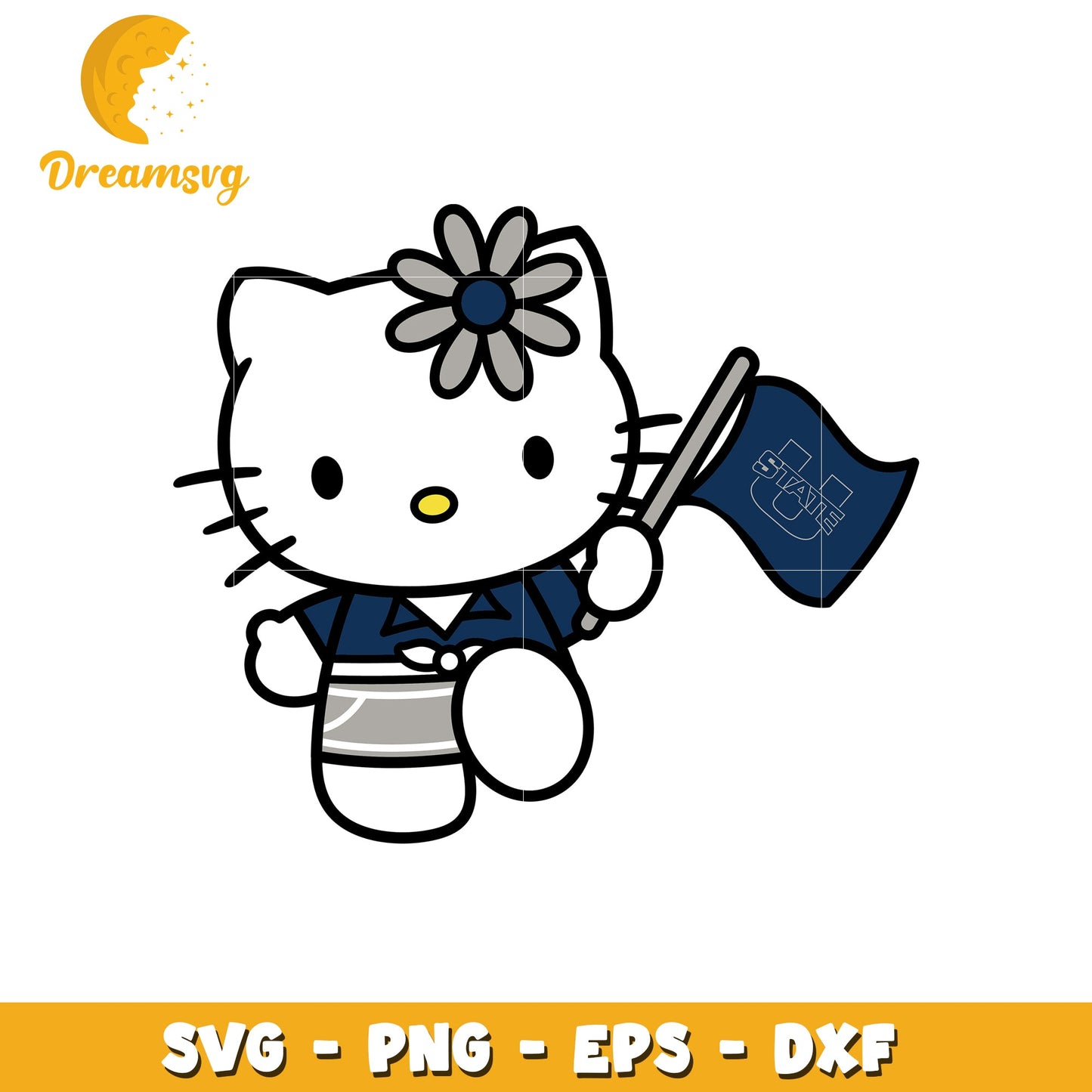 Hello Kitty University Flag SVG Design for Fans