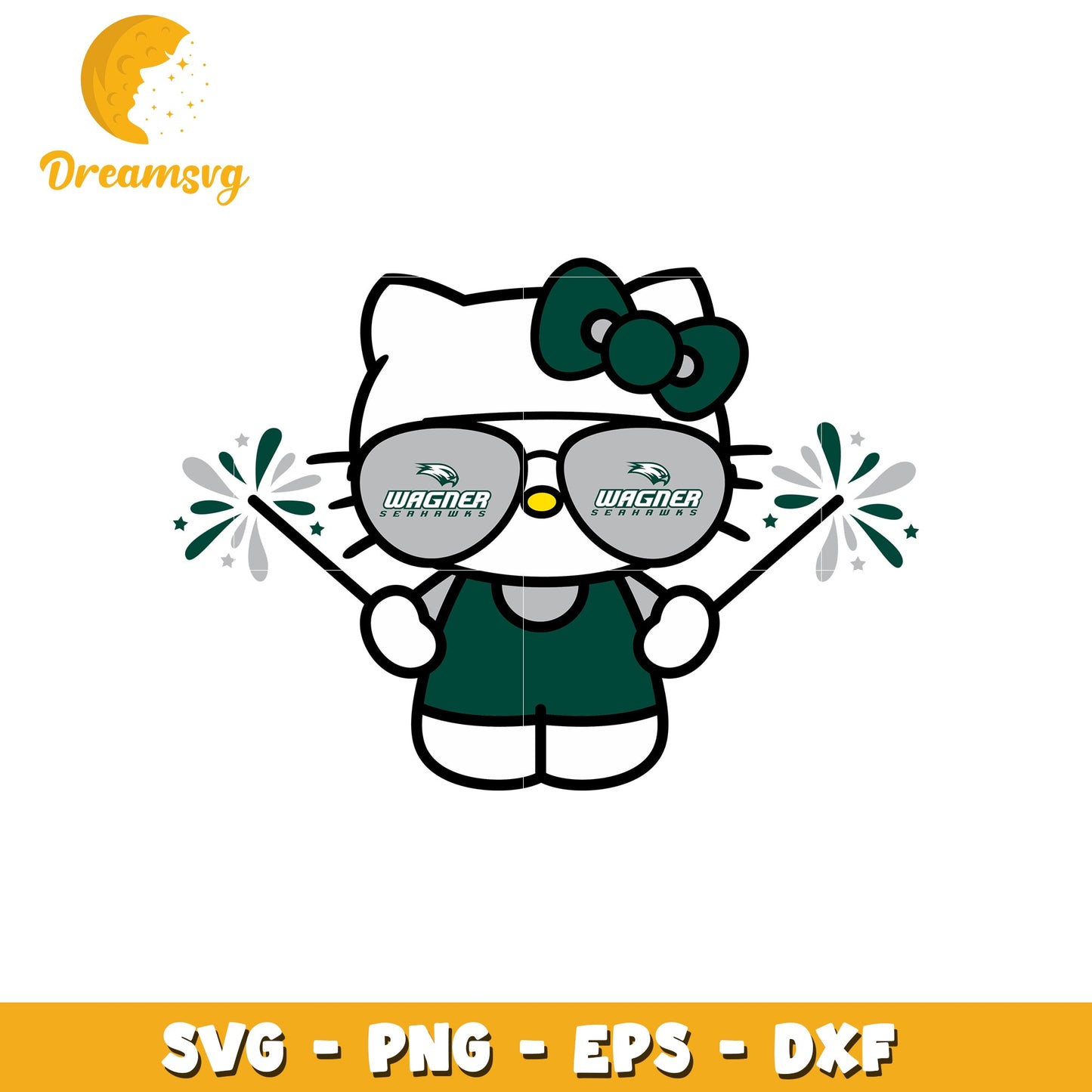 Hello Kitty Wagner Seahawks SVG Design Graphic