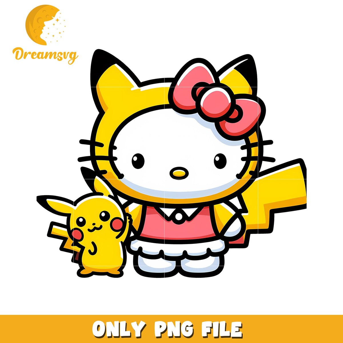 Hello Kitty and Pikachu Character PNG File Downloadable Art