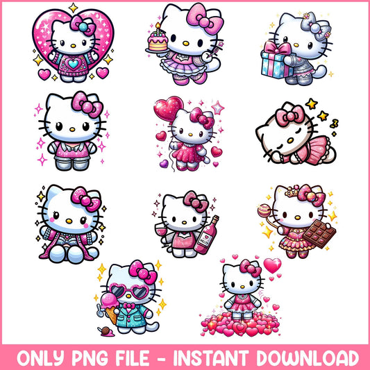 Hello Kitty love valentine png bundle
