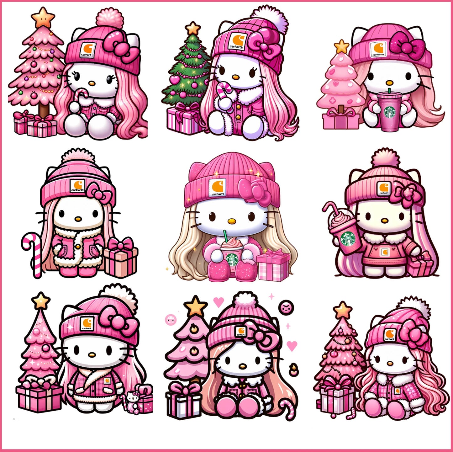 Boujiee pink Hello Kitty PNG bundle