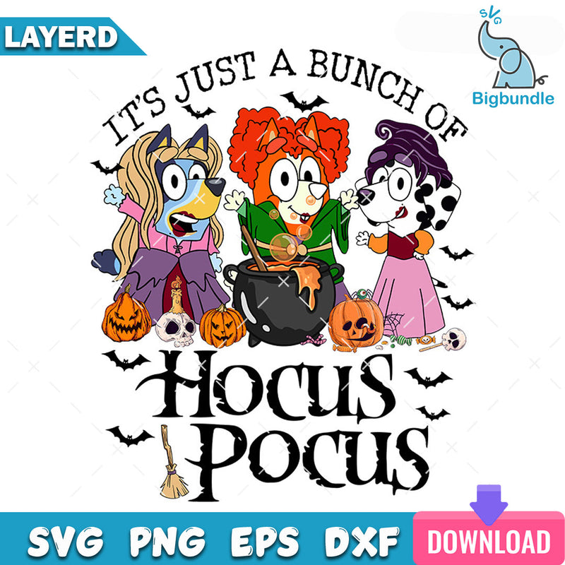 Hocus Pocus Bluey And Friends SVG, Bluey halloween svg