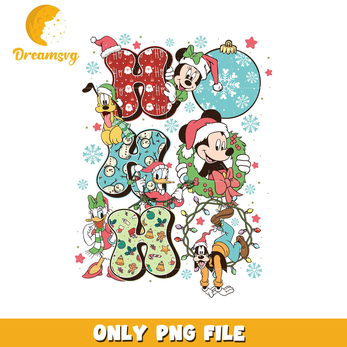 Hohoho mouse and friends png, christmas sparkle png, disney winter png