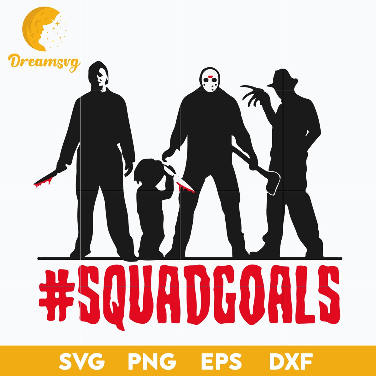 Halloween #SquadGoals Knife Svg, Scary Halloween SVG, Horror Characters svg, Halloween svg, png, dxf, eps digital file.