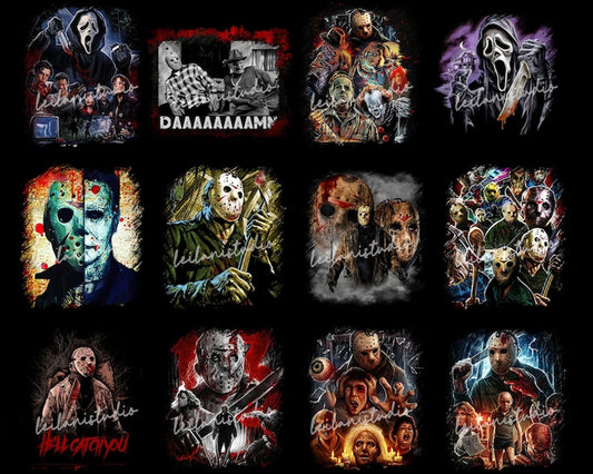 Horror Characters 30+ Designs Png Clipart Bundle, Horror Png Bundle, Halloween PNG