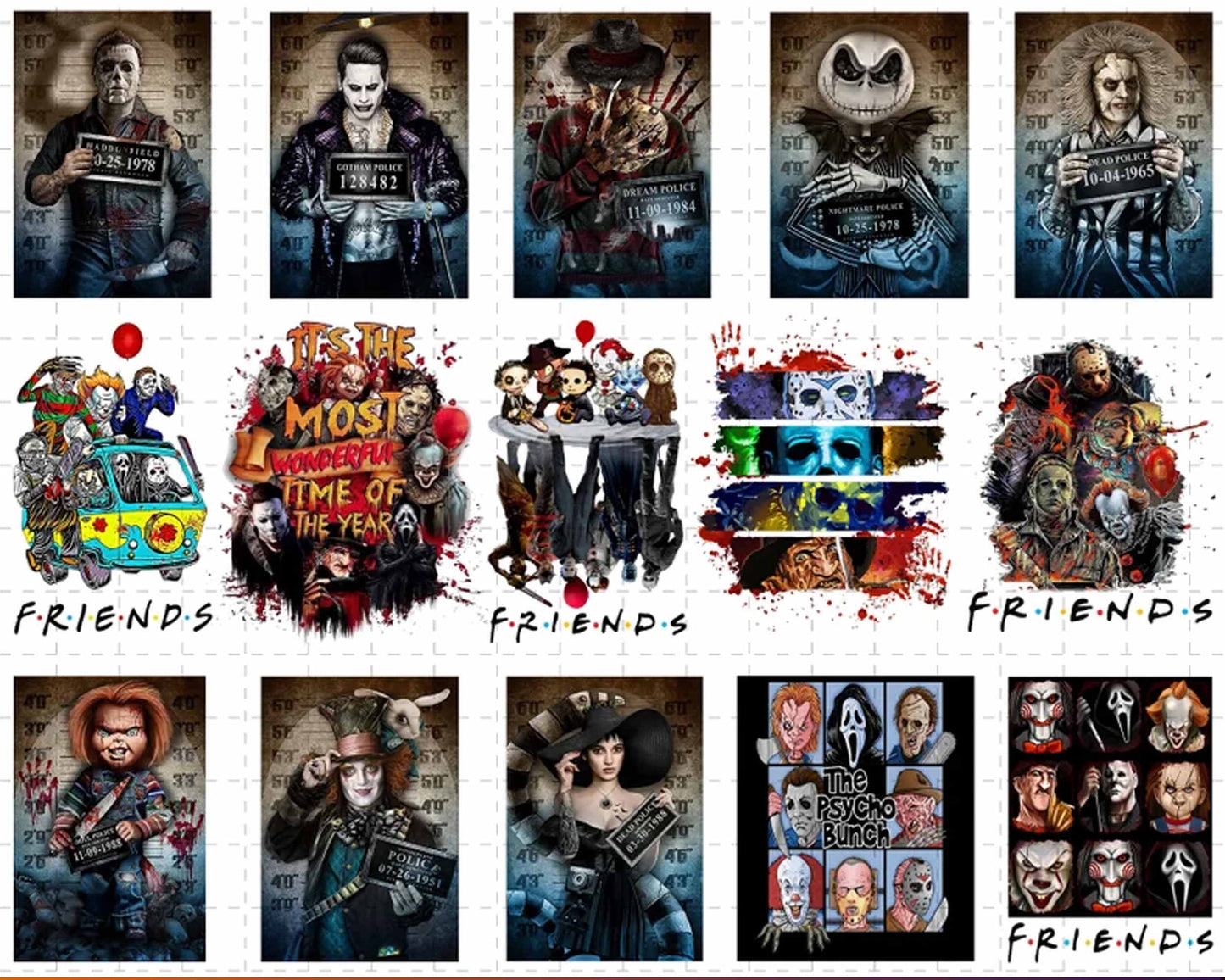 Ver 2.0 - 70+ Horror Movies Characters PNG Bundle, Horror designs for cricut, Bundle png, Digital download.