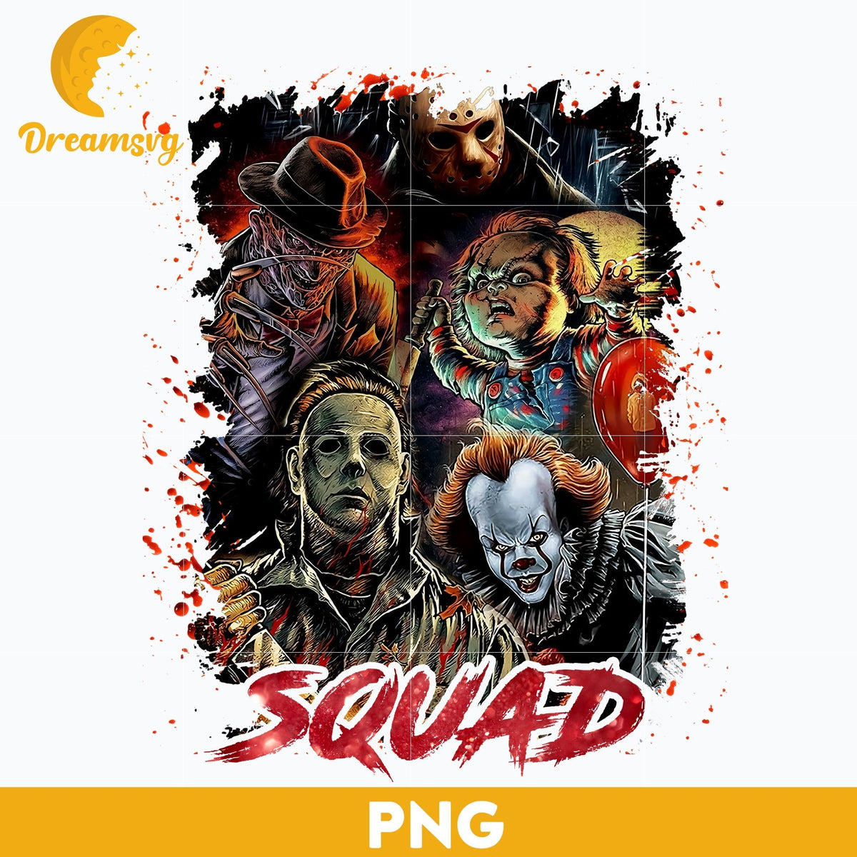 Horror movies PNG, Horror Characters PNG, Halloween Horror Movie Killers, Horror Movie Killers PNG, Digital files