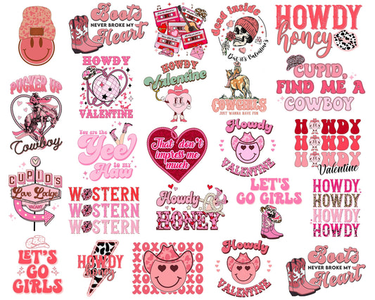 22+ Howdy Valentine bundle, Valentine's day PNG, Valentine sublimation Design Digital Download