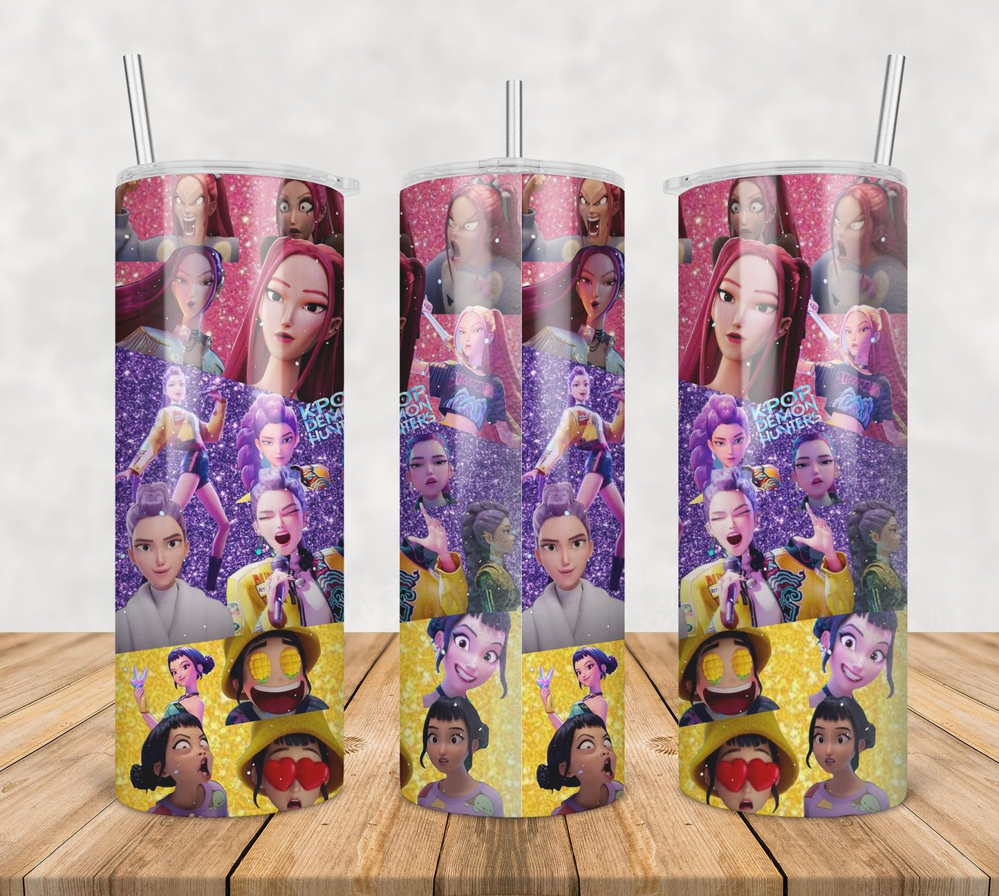 Huntrix girls funny emotions tumbler png, huntrix girls tumbler png, funny huntrix tumbler png