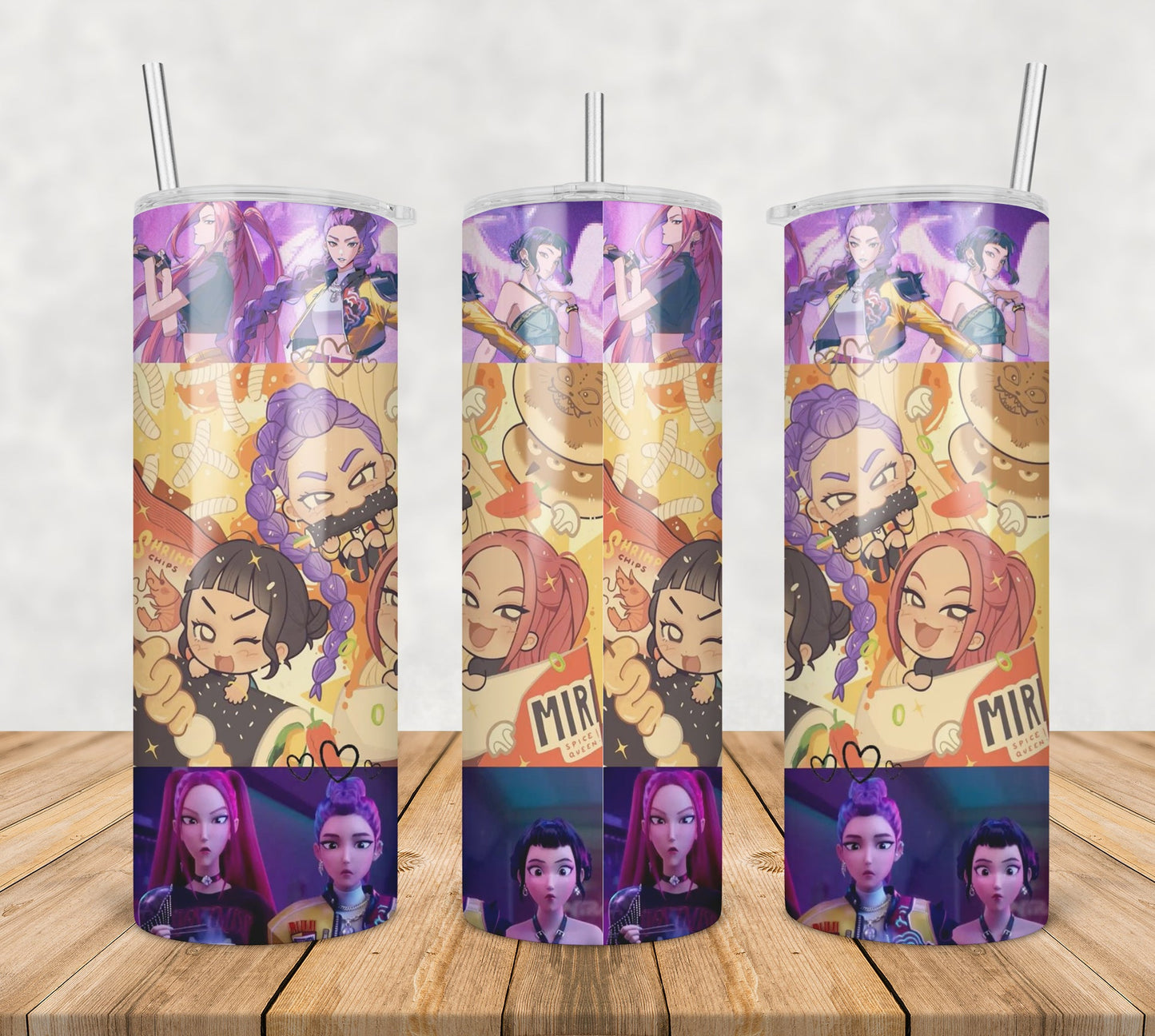 Huntrix tumbler png, huntrix kpop tumbler png, huntrix group tumbler png