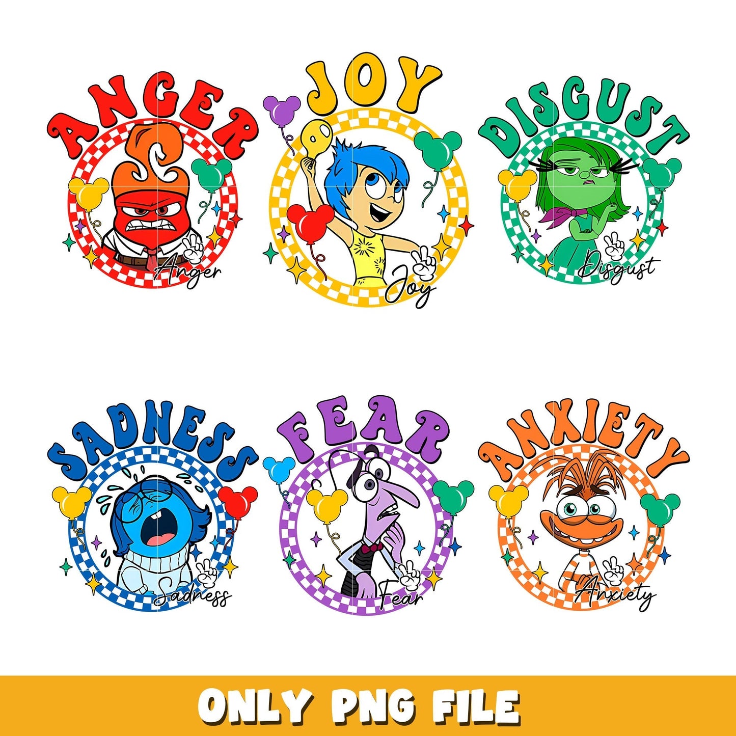 Bundle Inside Out 2 Movie Characters png, Inside Out 2 png, Disney cartoon png, Digital download