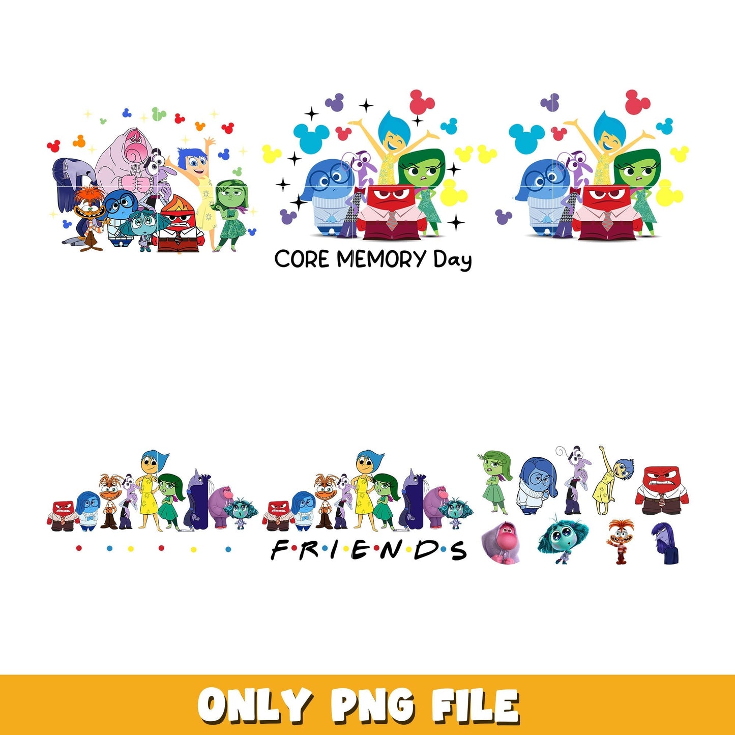 Inside Out 2 characters design bundle png, Inside Out 2 png, Disney cartoon png, Digital download