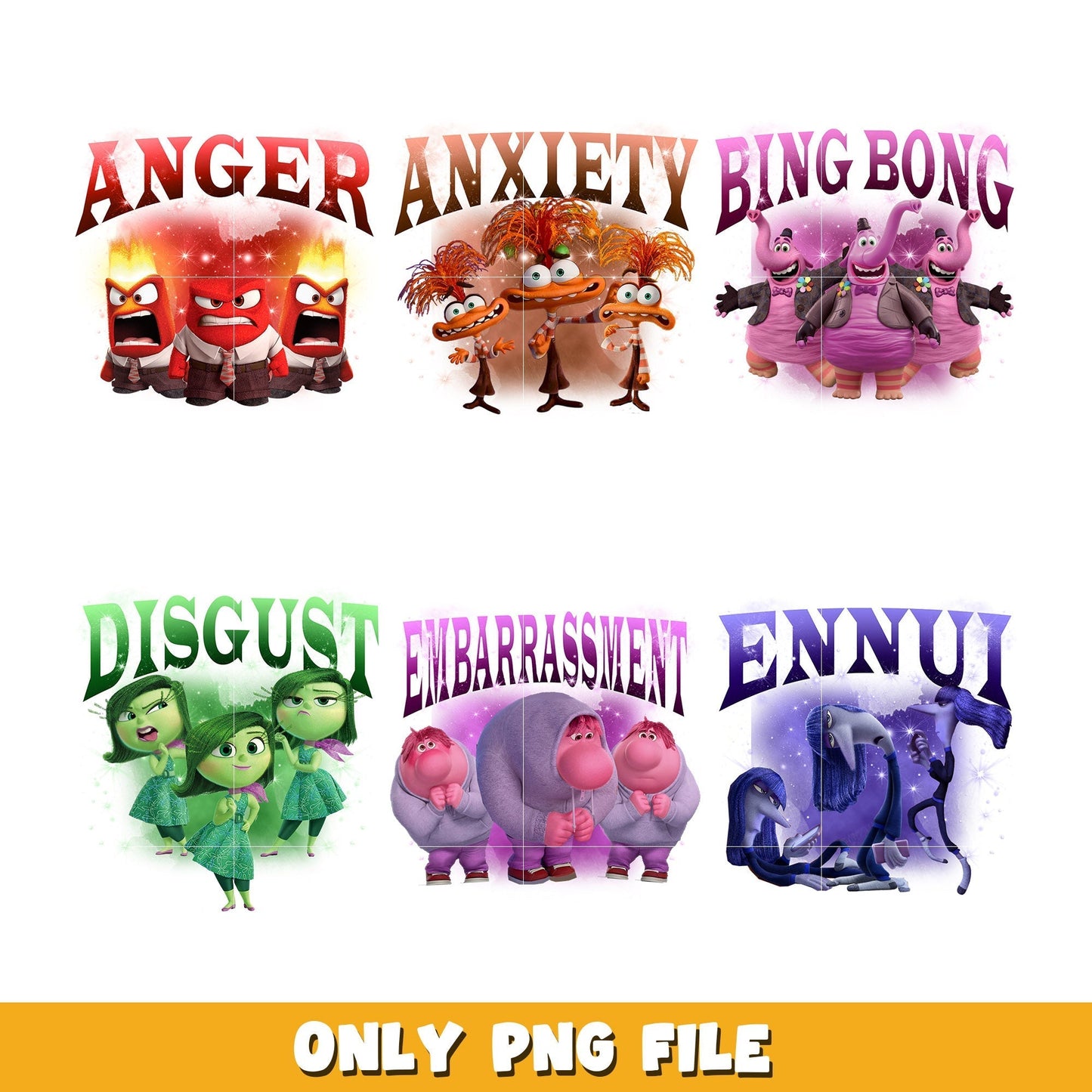 Inside Out bundle png, Inside Out 2 png, Disney cartoon png, Digital download