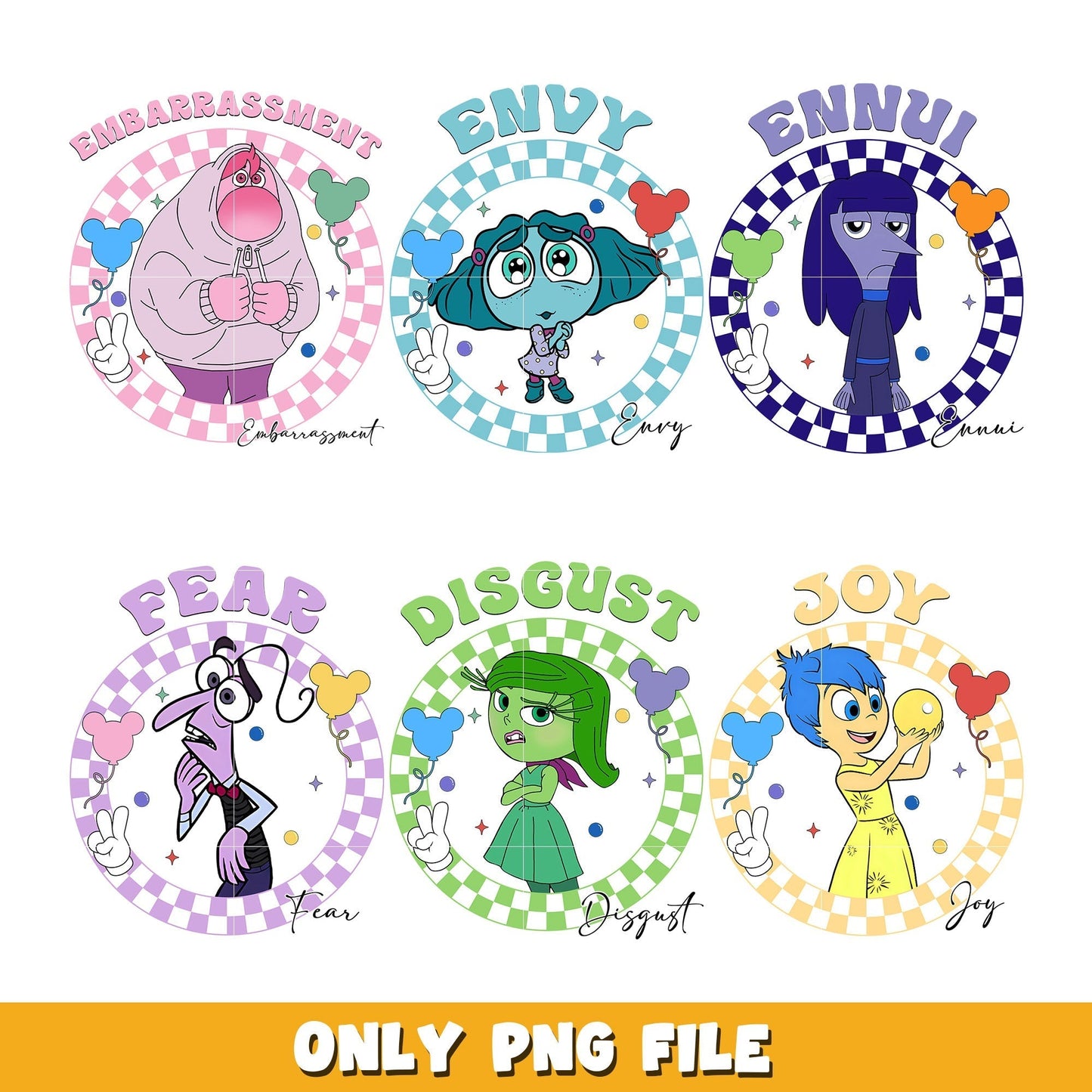 Inside emotions bundle png, Inside Out 2 png, Disney cartoon png, Digital download