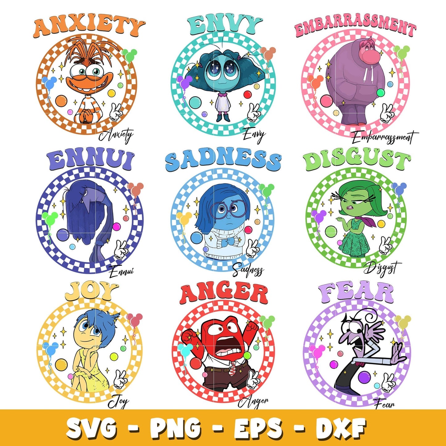 Inside emotions quality bundle svg, Inside out 2 svg, Disney cartoon svg, Digital download