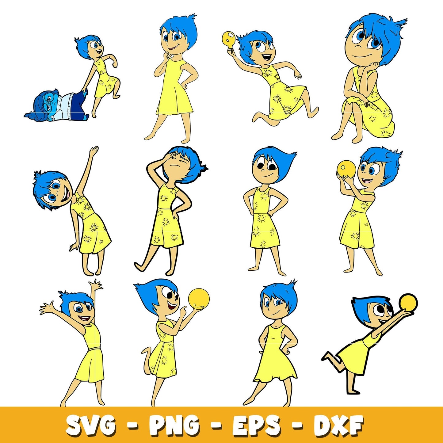 Joy Inside Out 2 bundle svg, Inside Out 2 svg, Disney cartoon svg, Digital download