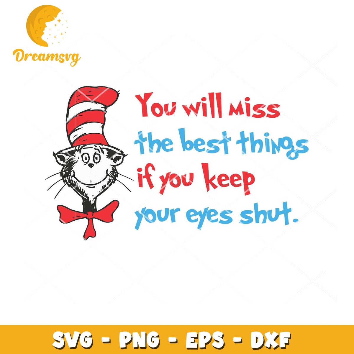 Inspiring Cat in the Hat Quote SVG Instant Download Design