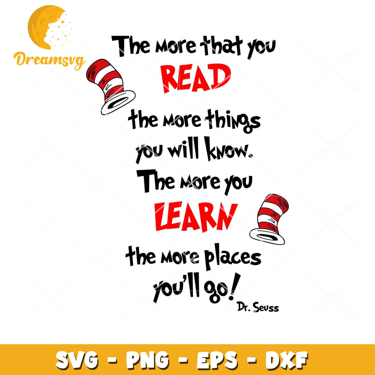 Inspiring Dr Seuss Quote SVG for Reading and Learning Decor