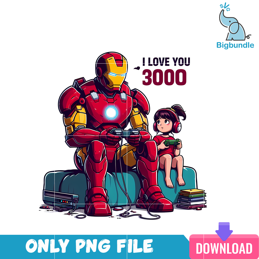I Love You 3000 Ironman Playing PNG