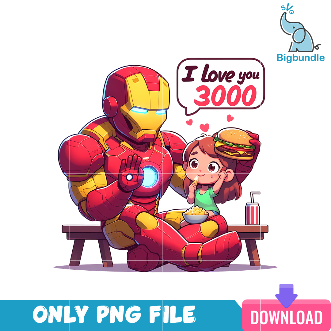 I love You 3000 Ironman Eating PNG