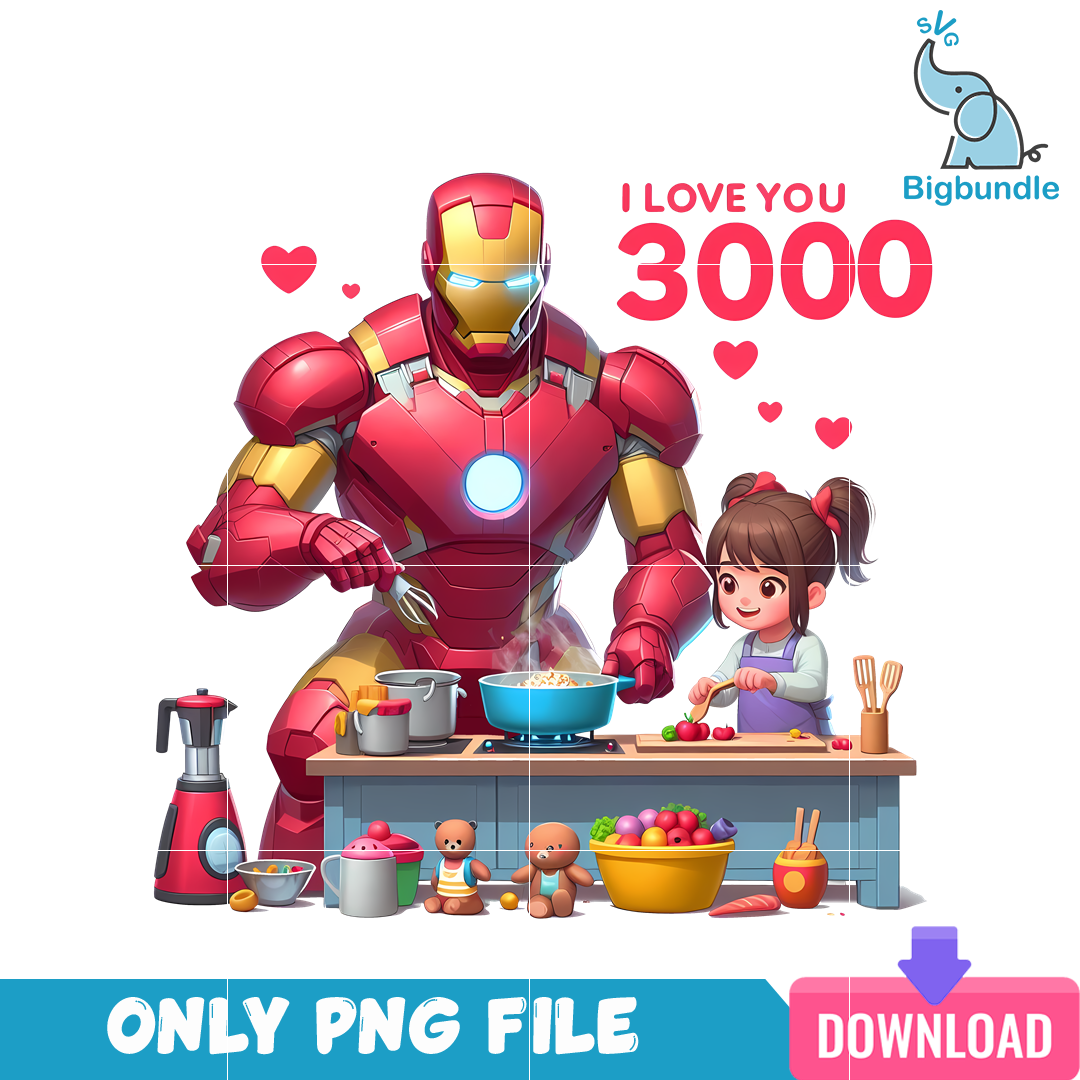 I Love You 3000 Ironman Cooking PNG