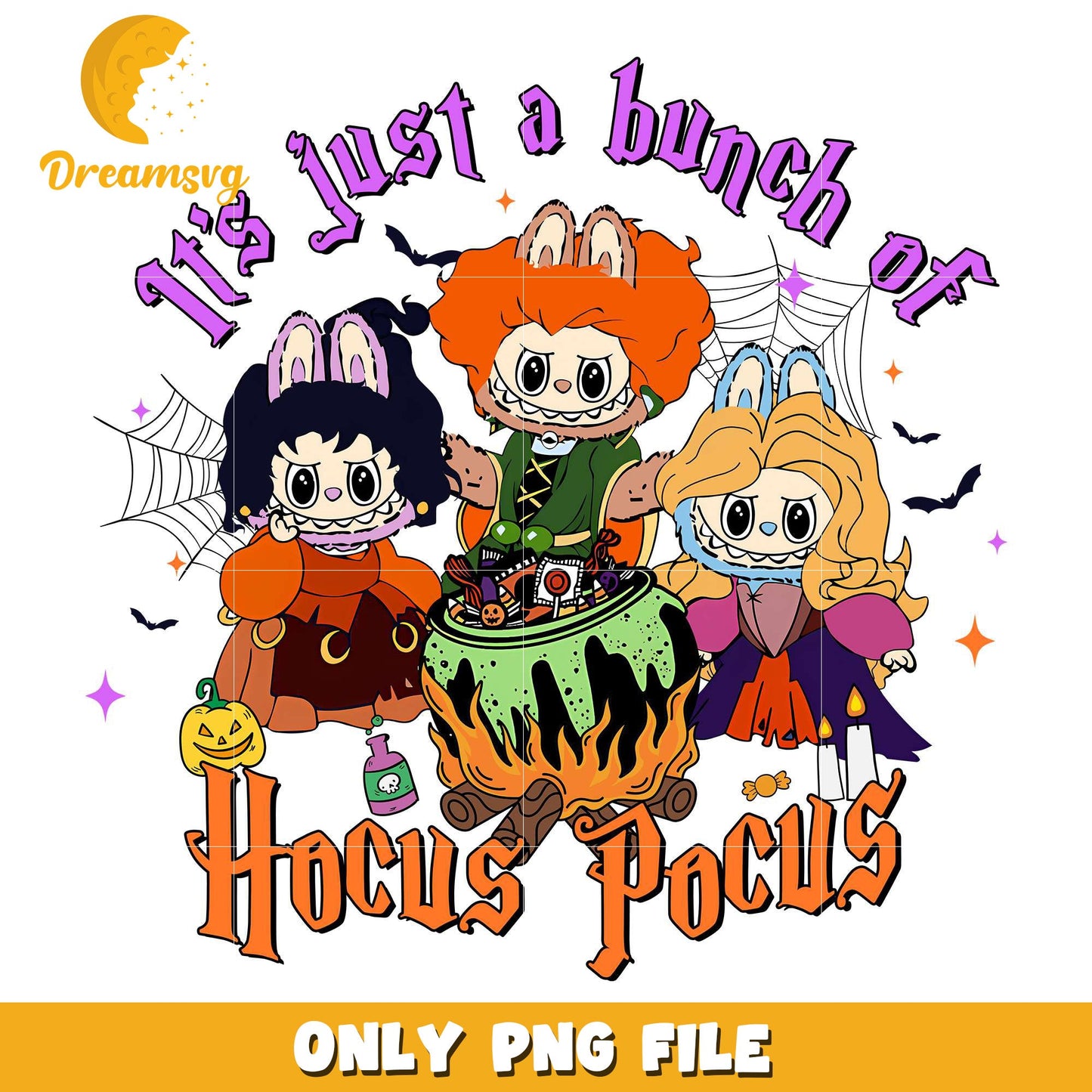 It's just a bunch of hocus pocus png, halloween cartoons png, halloween labubu png
