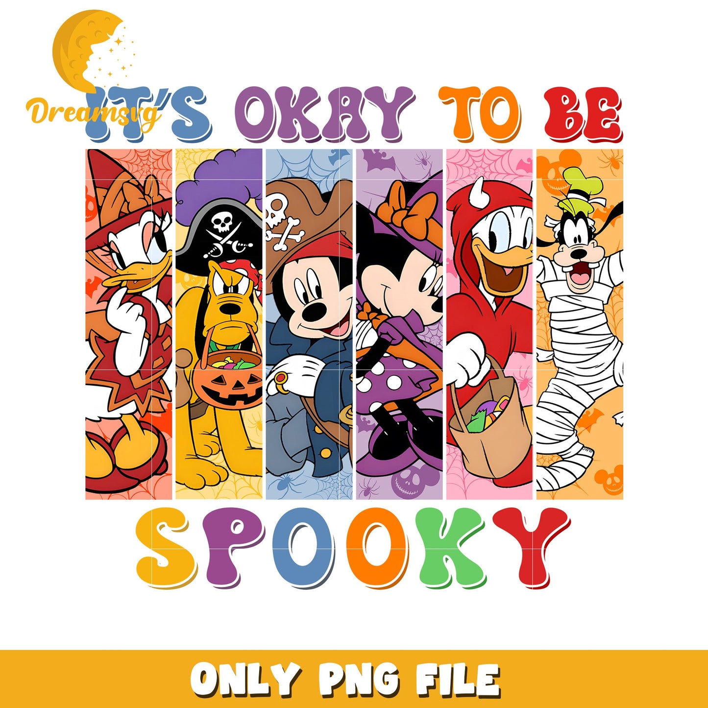 It's okay to be spooky design png, trick or treat png, halloween pumpkin png