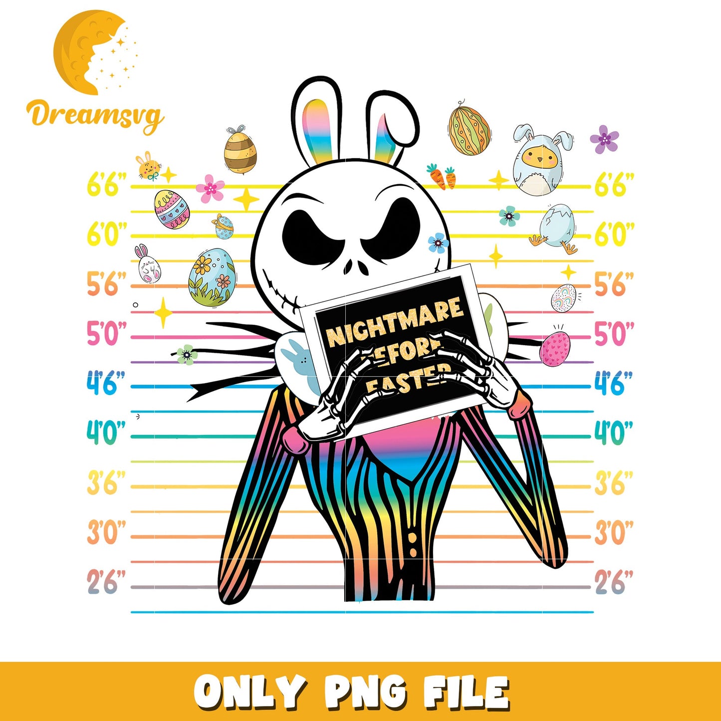 Jack Skellington Easter Height Chart PNG