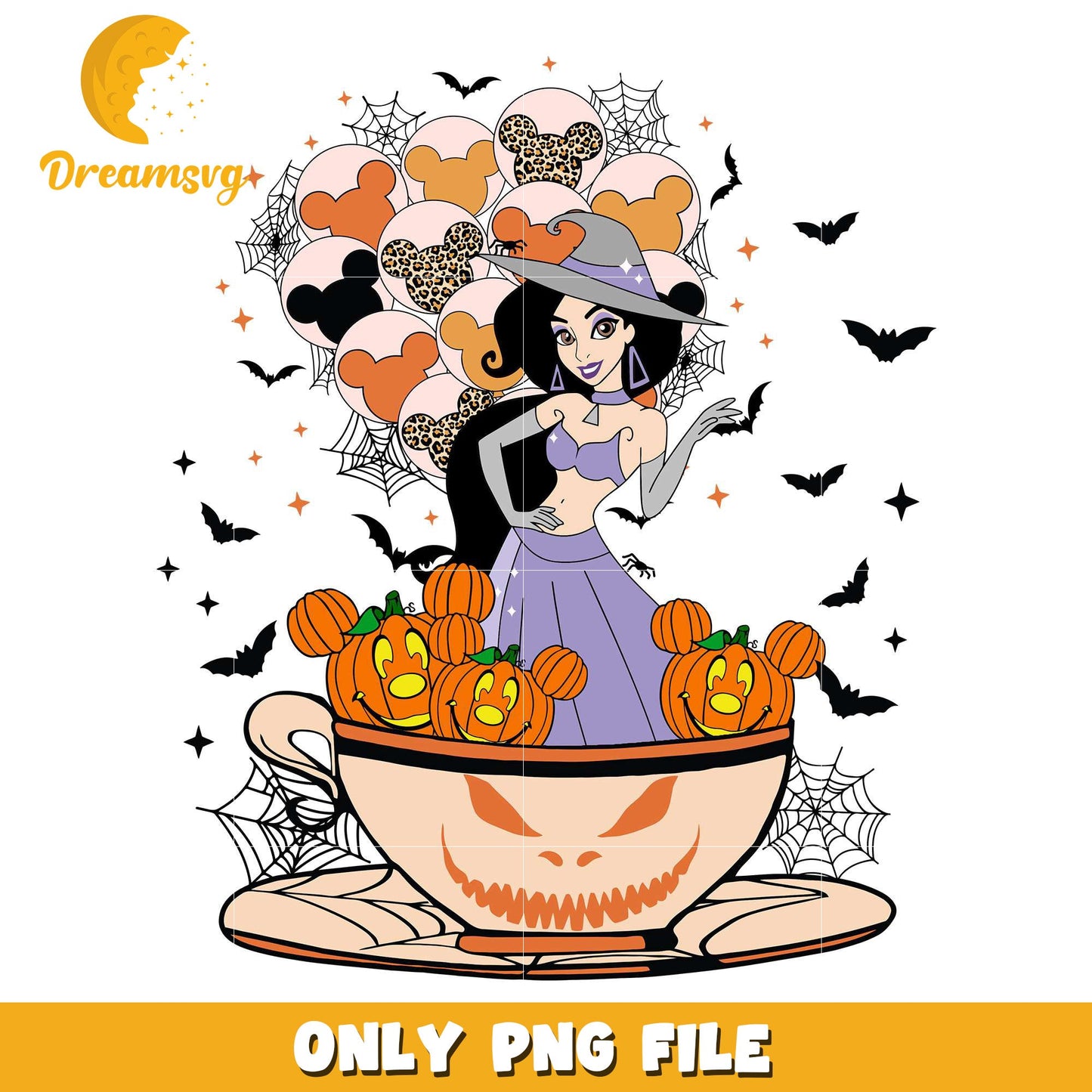 Jasmine halloween png, halloween era png, halloween candy png