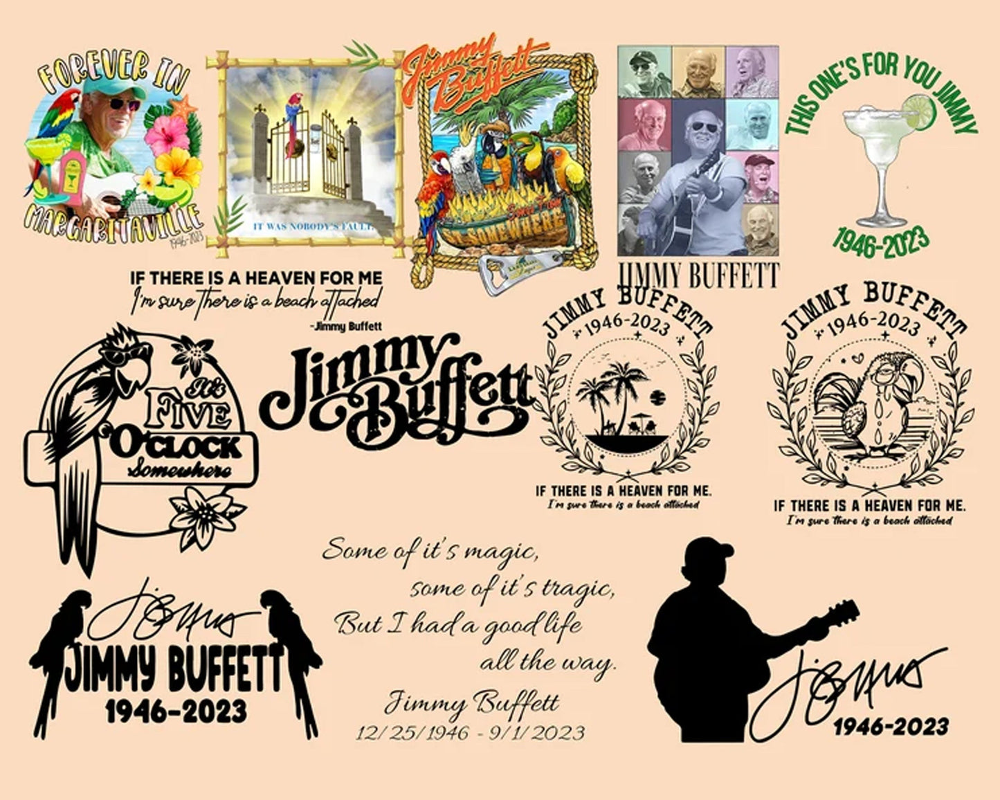 Jimmy Buffett Signature png bundle