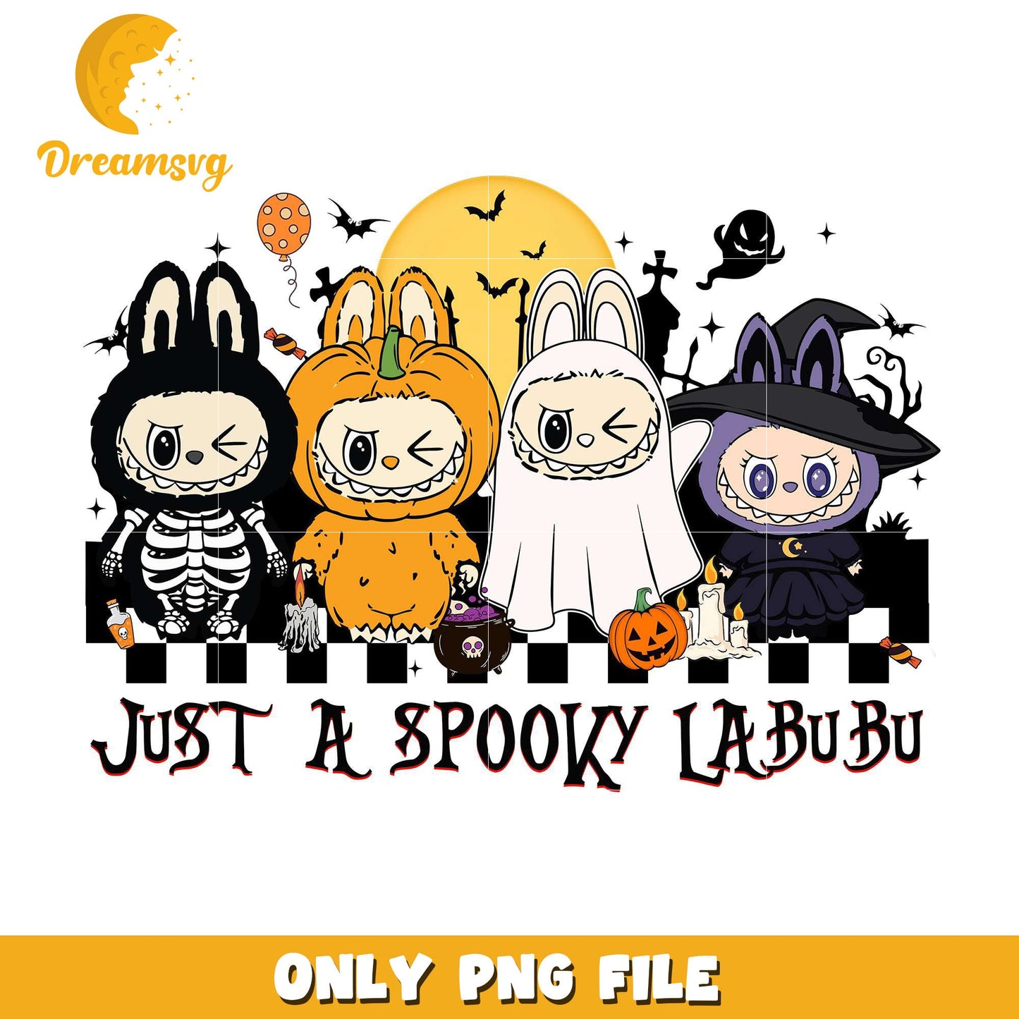 Just a spooky labubu png, halloween horror nights png, halloween png