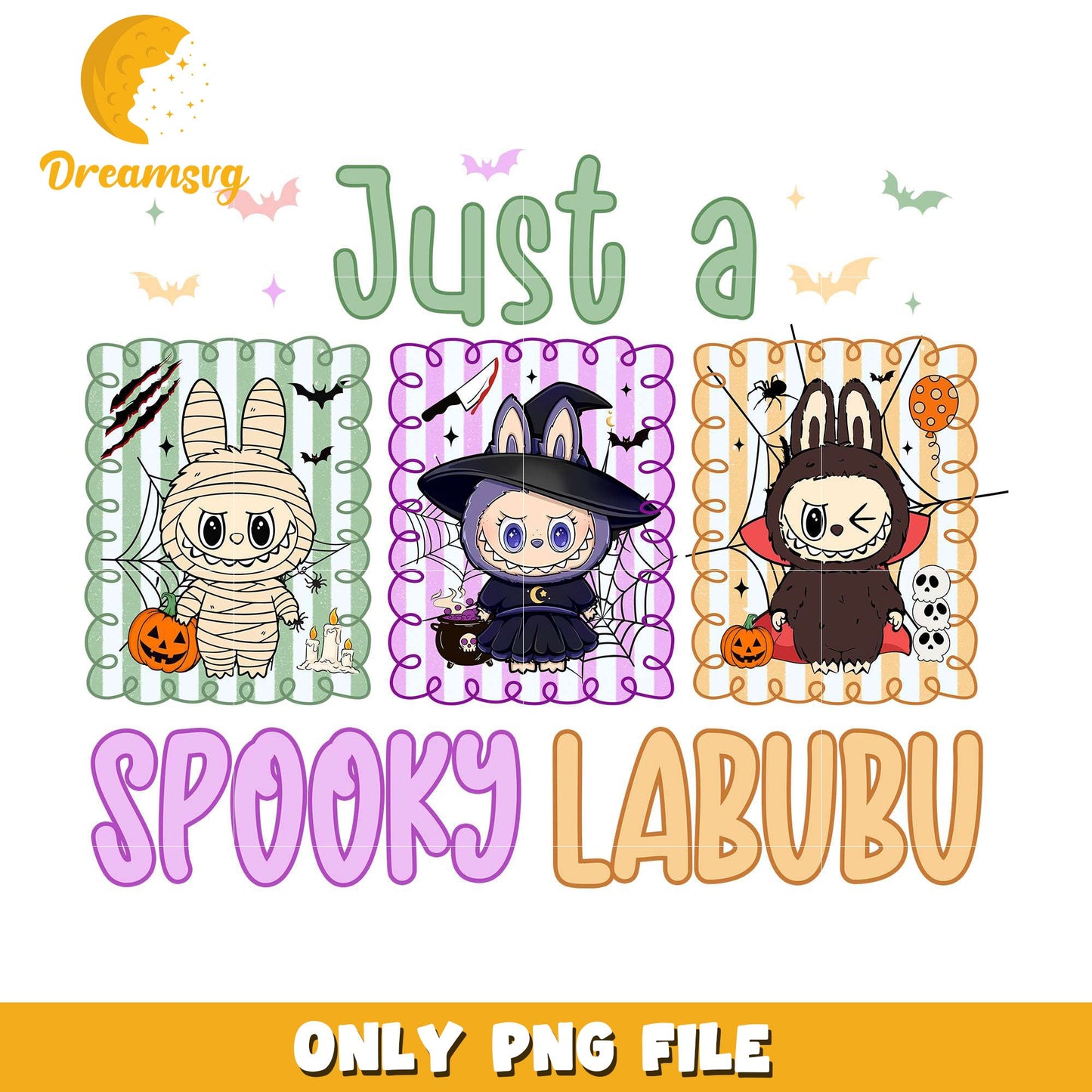 Just a spooky labubu png, happy halloween png, halloween toys png