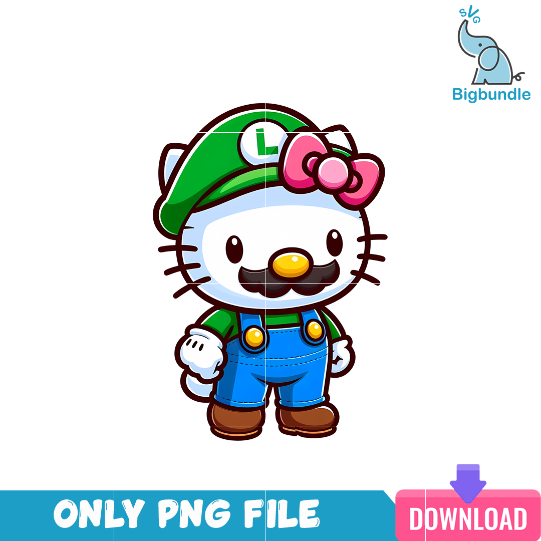 Luigi Mario Hello Kitty PNG