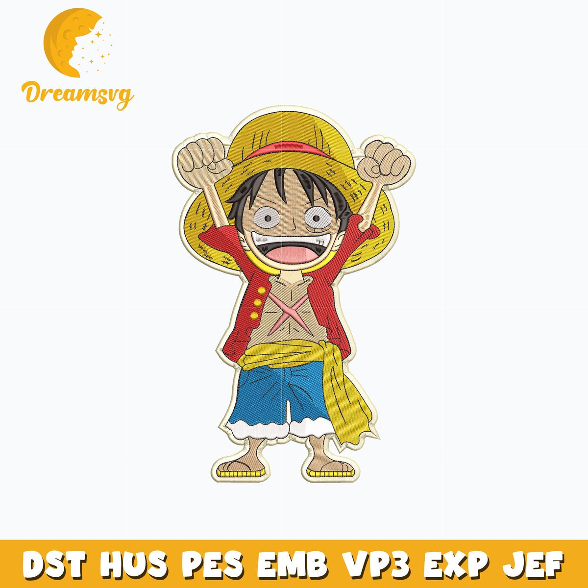 Luffy kid embroidery design